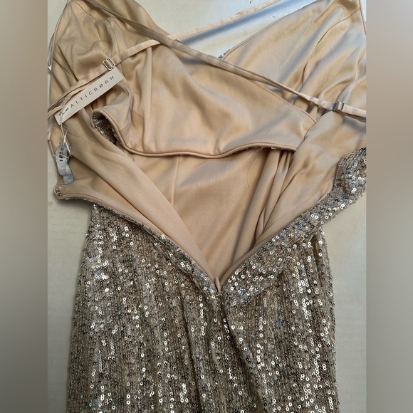 NWT Baltic Born Annabel Sequin Midi Dress Size XS Ivory Sequins Lined Stretch - Picture 12 of 16